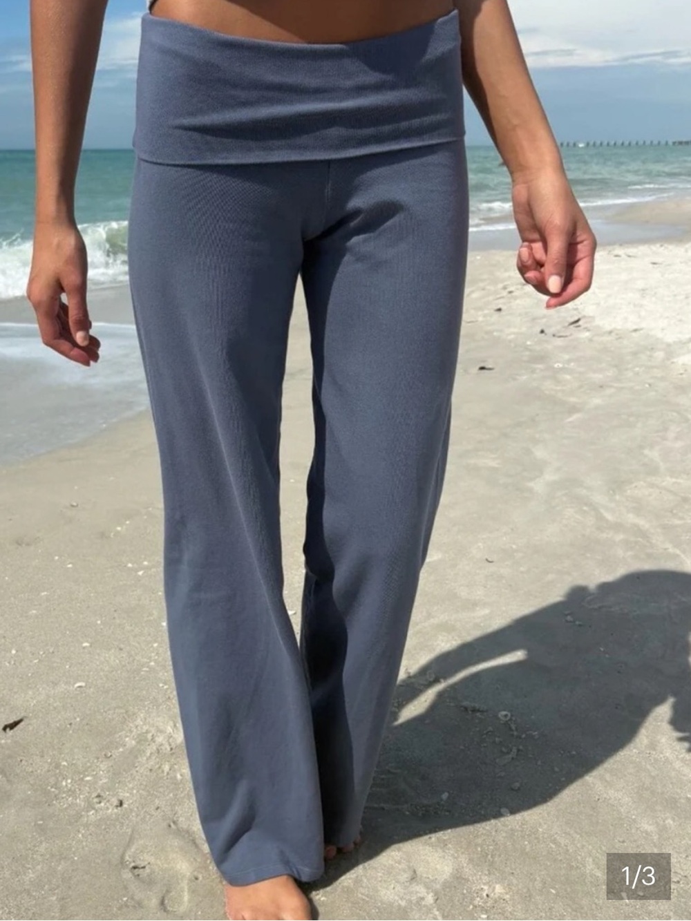 Brandy Melville Faded Blue Straight-Leg Sweatpants